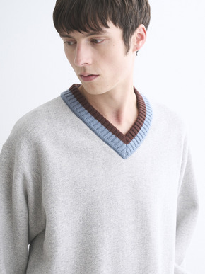 Men's Vintage terry cashmere V neck 詳細画像