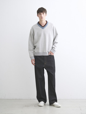 Men's Vintage terry cashmere V neck 詳細画像