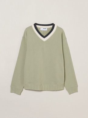 Men's Vintage terry cashmere V neck 詳細画像