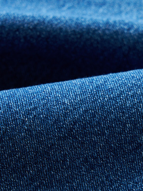 Denim collarless long jacket 詳細画像