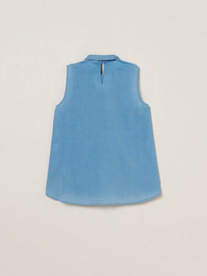 Air denim tie blouse 詳細画像