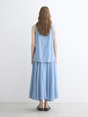 Air denim tie blouse 詳細画像
