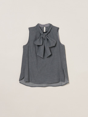Air denim tie blouse 詳細画像