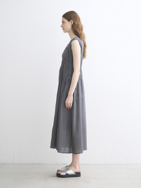 Air denim gather dress 詳細画像