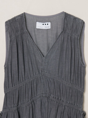 Air denim gather dress 詳細画像