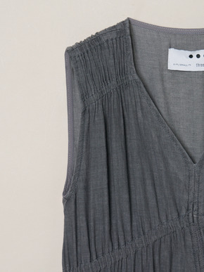 Air denim gather dress 詳細画像