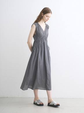 Air denim gather dress 詳細画像
