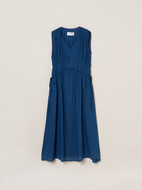 Air denim gather dress 詳細画像