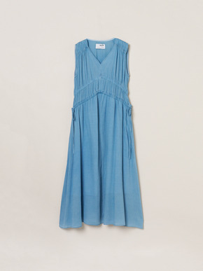 Air denim gather dress 詳細画像