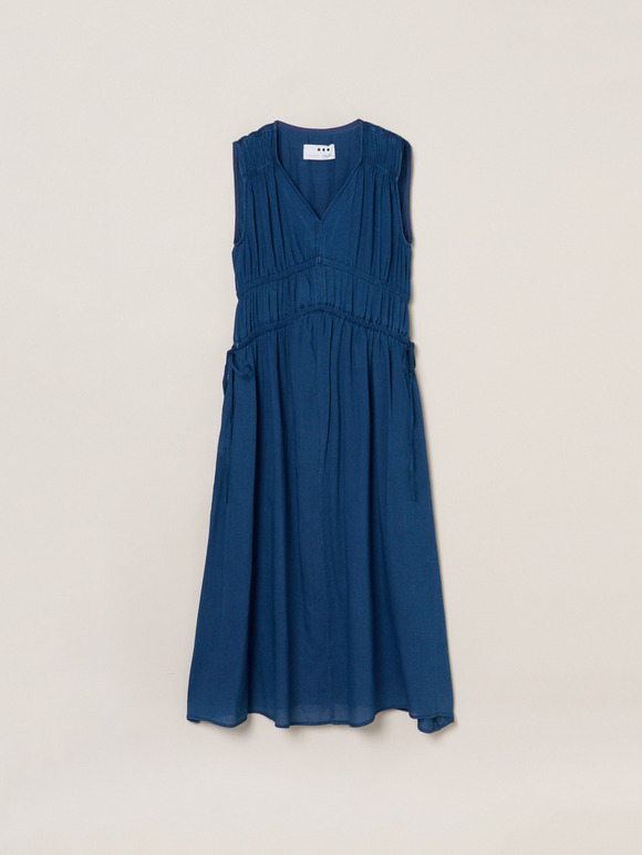 Air denim gather dress