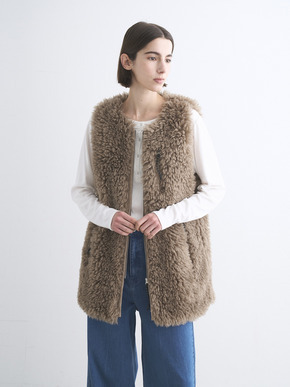 Ecopel fur long vest 詳細画像