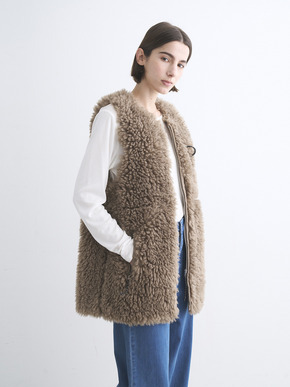 Ecopel fur long vest 詳細画像