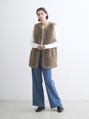 Ecopel fur long vest 詳細画像
