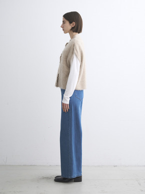 Fur cashmere vest cardigan 詳細画像