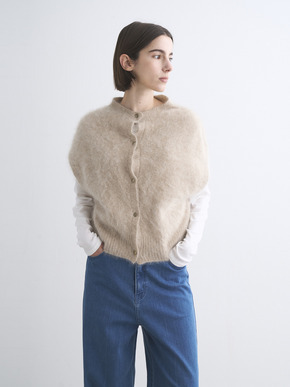 Fur cashmere vest cardigan 詳細画像