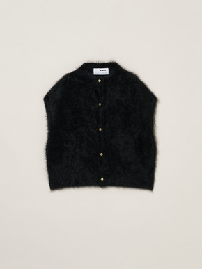 Fur cashmere vest cardigan 詳細画像