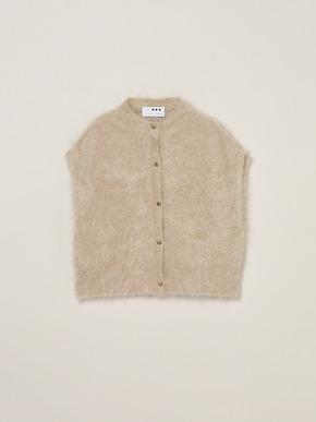 Fur cashmere vest cardigan 詳細画像