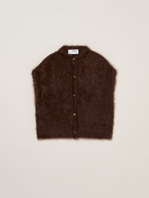 Fur cashmere vest cardigan 詳細画像