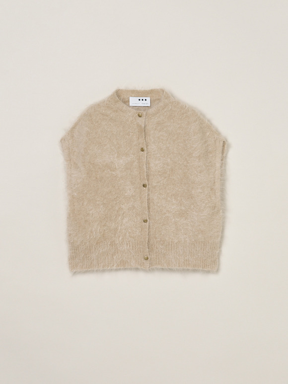 Fur cashmere vest cardigan