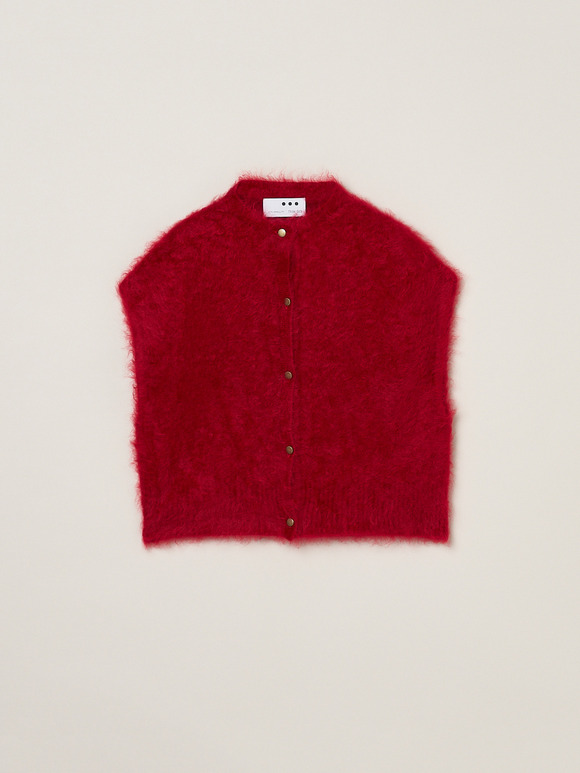 Fur cashmere vest cardigan