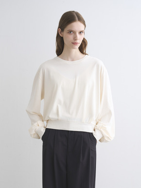 Sueded jersey volume tops 詳細画像