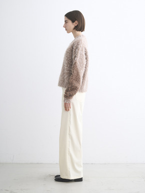 Cloudy shaggy argyle boxy tops 詳細画像