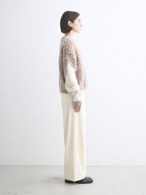 Cloudy shaggy argyle boxy tops 詳細画像