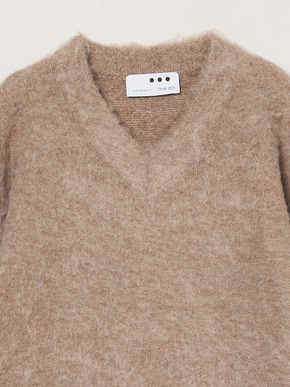 Cloudy shaggy argyle boxy tops 詳細画像