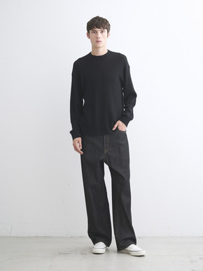 Men's Honeycomb cashmere crew neck 詳細画像