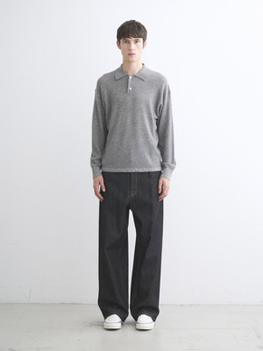 Men's Honeycomb cashmere polo shirt 詳細画像