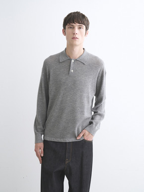 Men's Honeycomb cashmere polo shirt 詳細画像