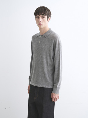Men's Honeycomb cashmere polo shirt 詳細画像