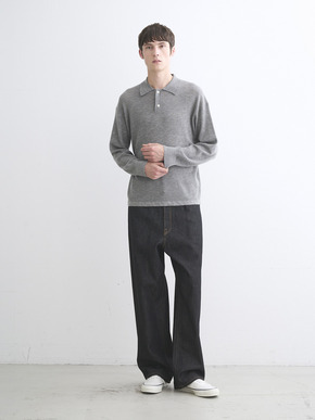 Men's Honeycomb cashmere polo shirt 詳細画像