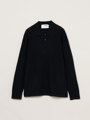 Men's Honeycomb cashmere polo shirt 詳細画像