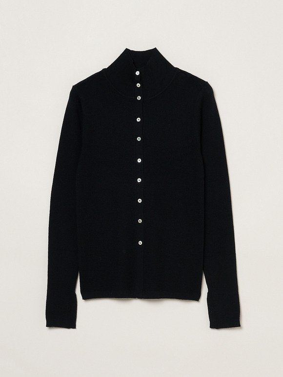 Mercerized wool 2way cardigan