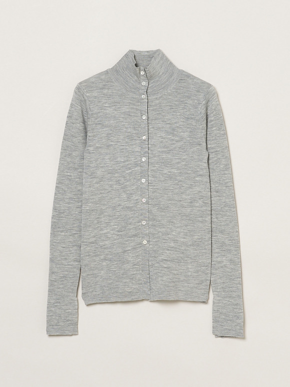 Mercerized wool 2way cardigan