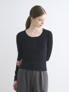 Rib jersey henry top 詳細画像
