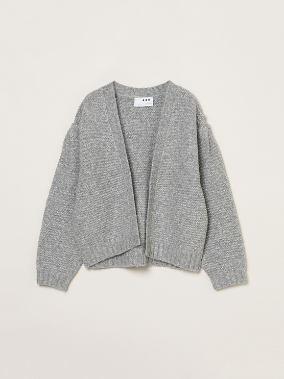 Airy chunk knit open cardigan