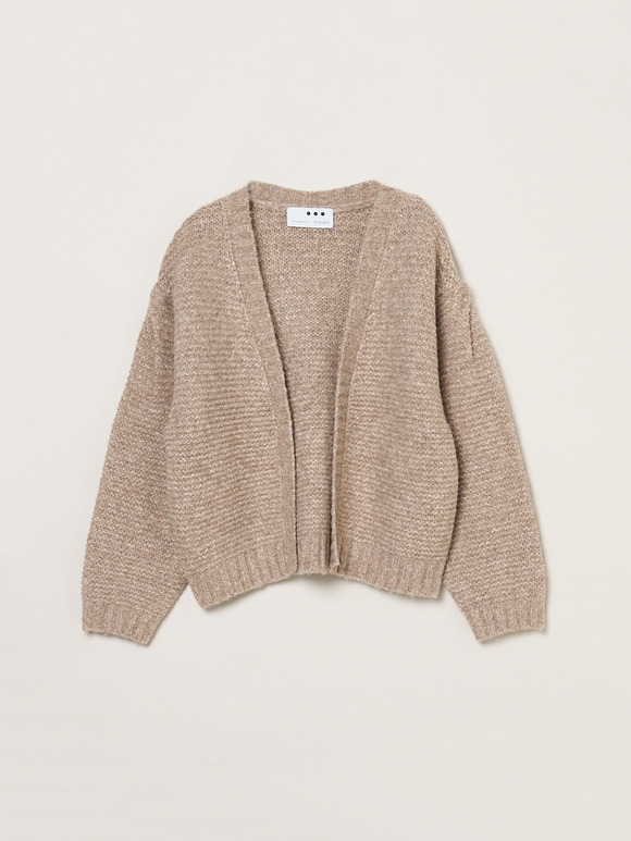 Airy chunk knit open cardigan