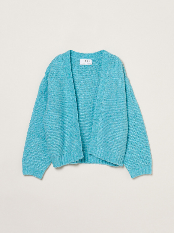 Airy chunk knit open cardigan