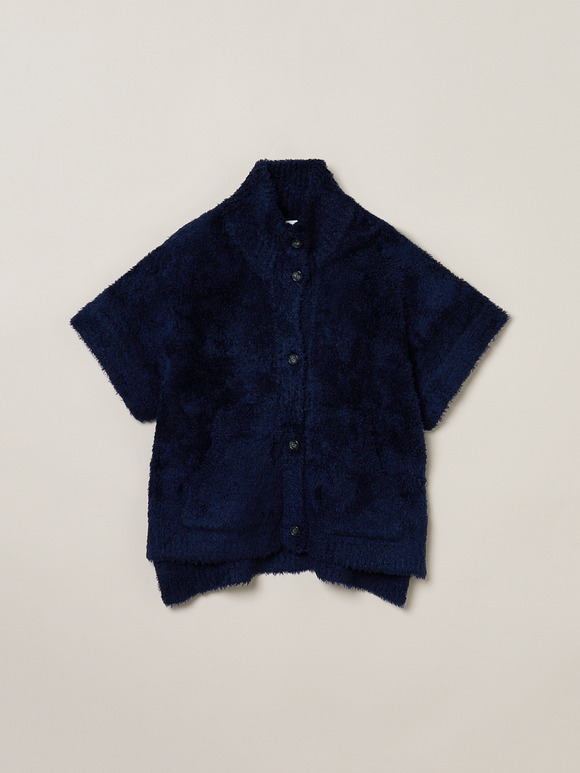 Feather wool gillet cardigan