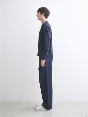 Men's Organic  Rib long sleeve crew neck 詳細画像