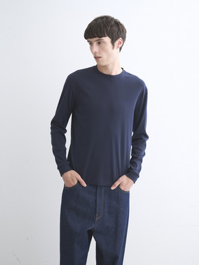 Men's Organic  Rib long sleeve crew neck 詳細画像