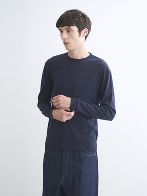 Men's Organic  Rib long sleeve crew neck 詳細画像