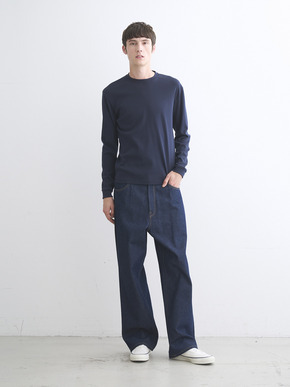 Men's Organic  Rib long sleeve crew neck 詳細画像