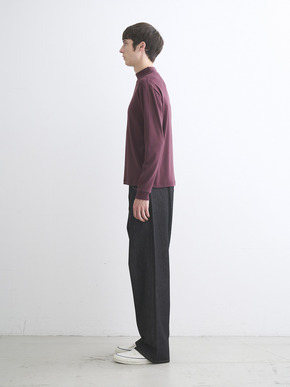 Men's Organic Rib long sleeve mock neck 詳細画像