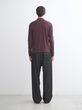 Men's Organic Rib long sleeve mock neck 詳細画像