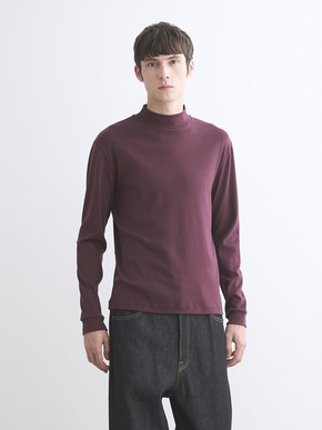 Men's Organic Rib long sleeve mock neck 詳細画像