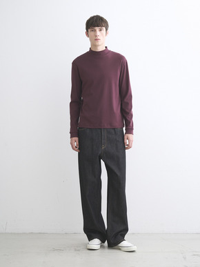 Men's Organic Rib long sleeve mock neck 詳細画像