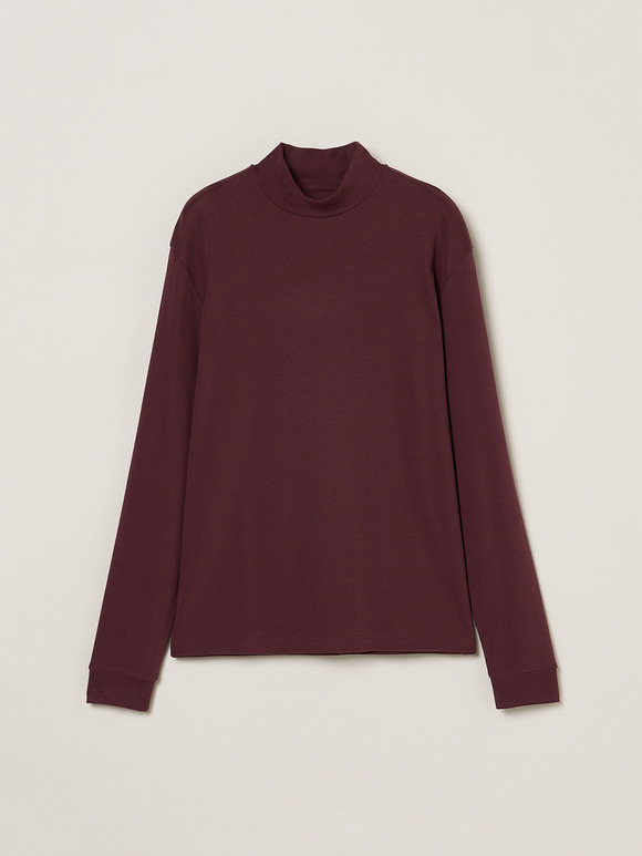 Men's Organic  Rib long sleeve mock neck